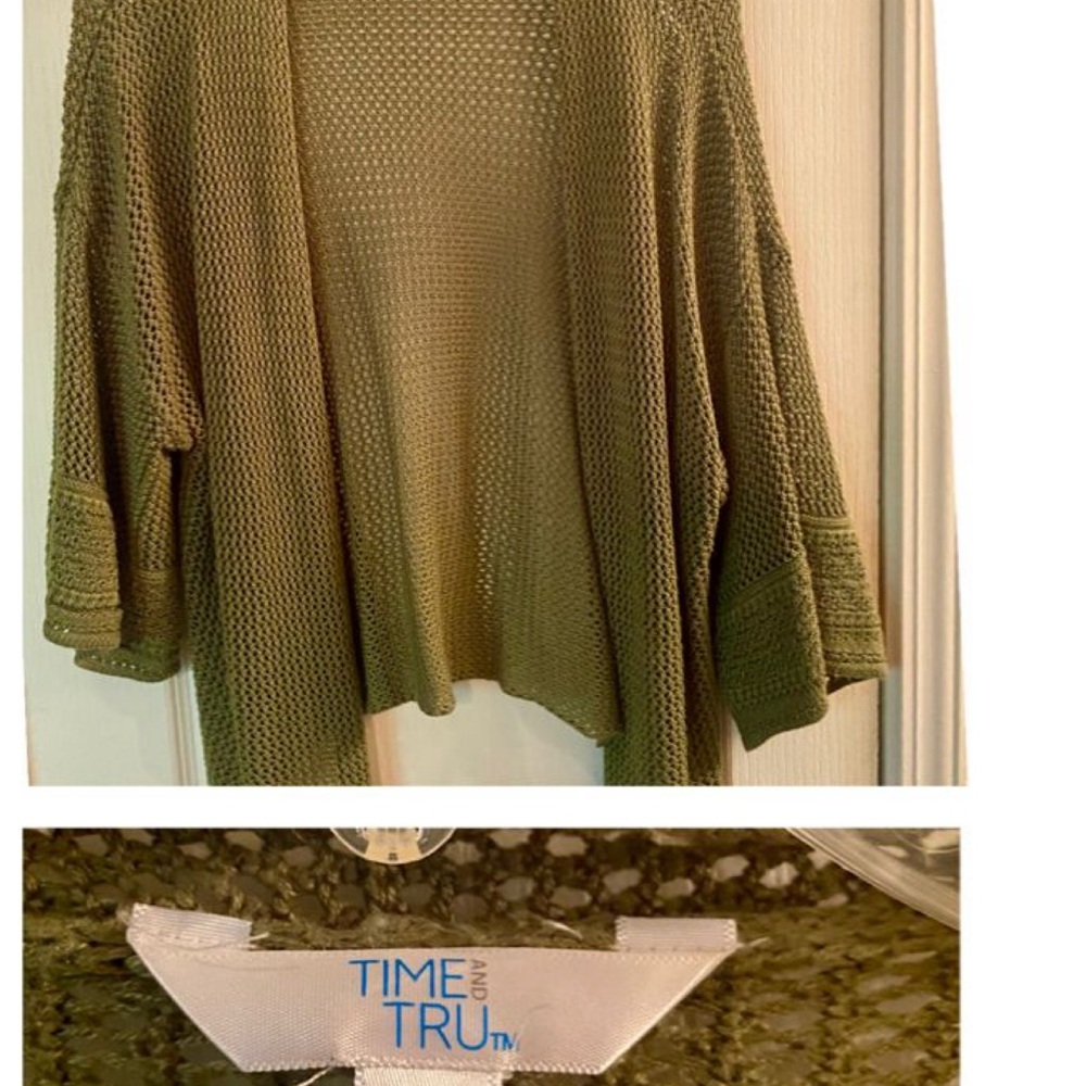 Time and Tru Green Cardigan Sweater
